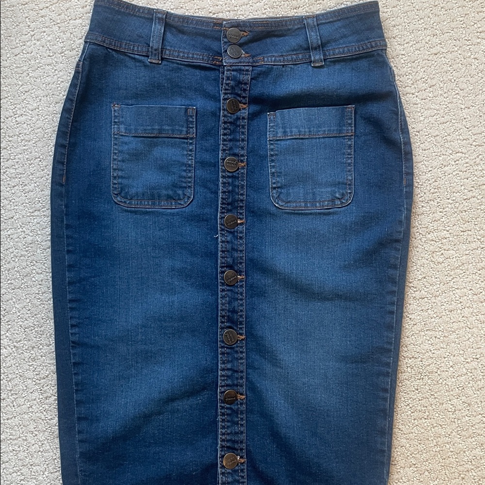 LIQUIDx Jeans Pencil Skirt - Picture 6 of 12